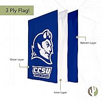 Vista 3 de Desert Cactus Bandera de jardín de la Universidad Estatal Central de Connecticut CCSU Blue Devils Banner 100% poliéster (diseño B)