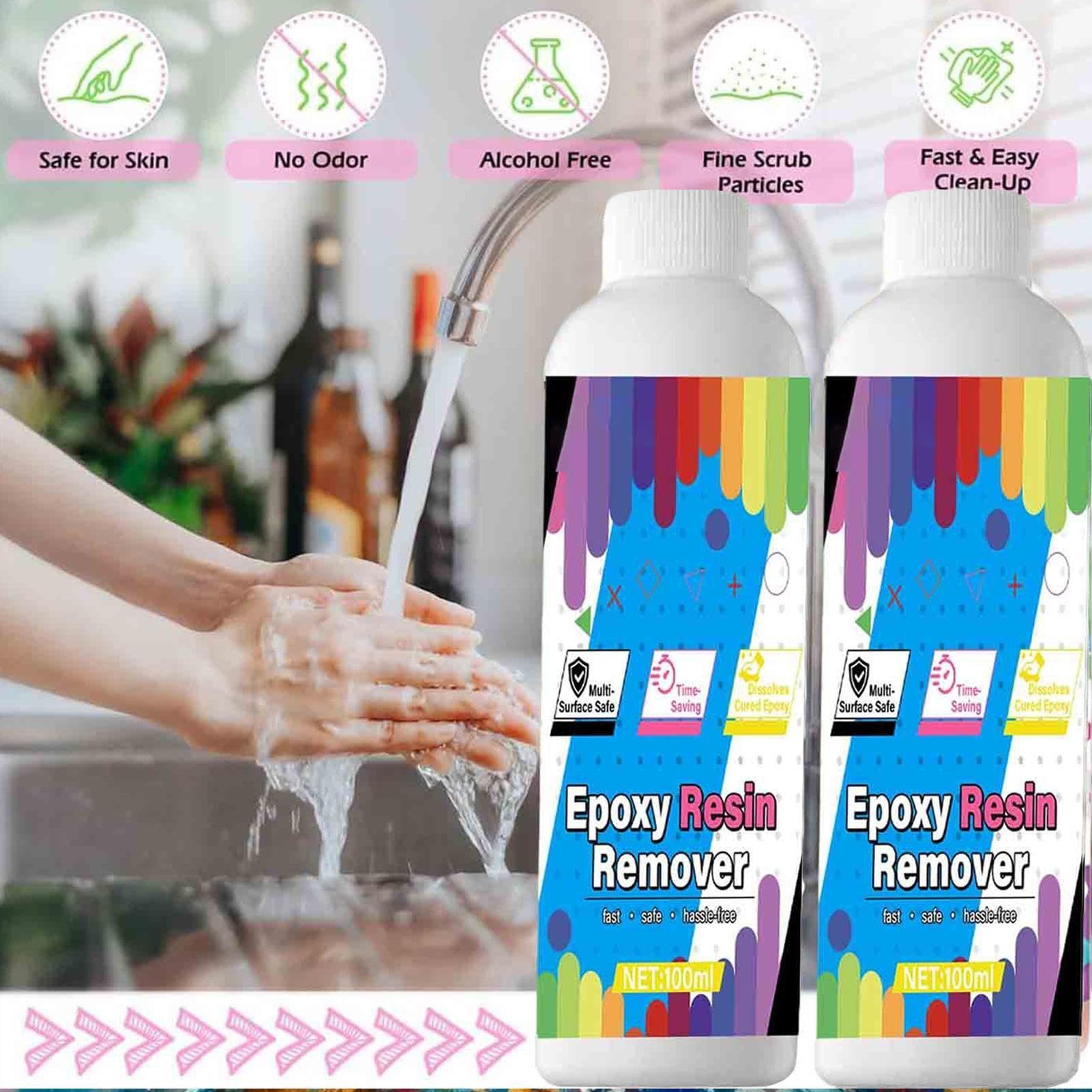 Décapant de résine époxy 100 ml nettoyant pour résine multi-usage intérieur extérieur