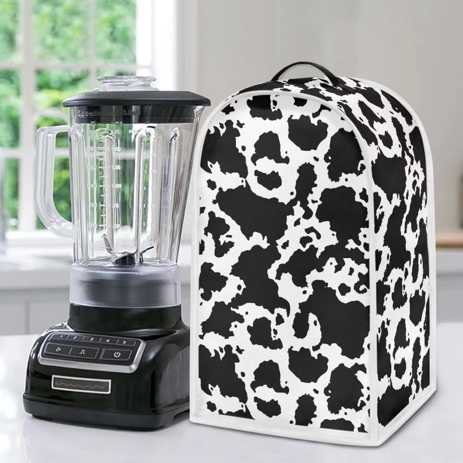 Copertura Per Frullatore A Forma Di Mucca Leopardata - Antipolvere Per Elettrodomestici Cucina 23,9x18,3x40,4 Cm