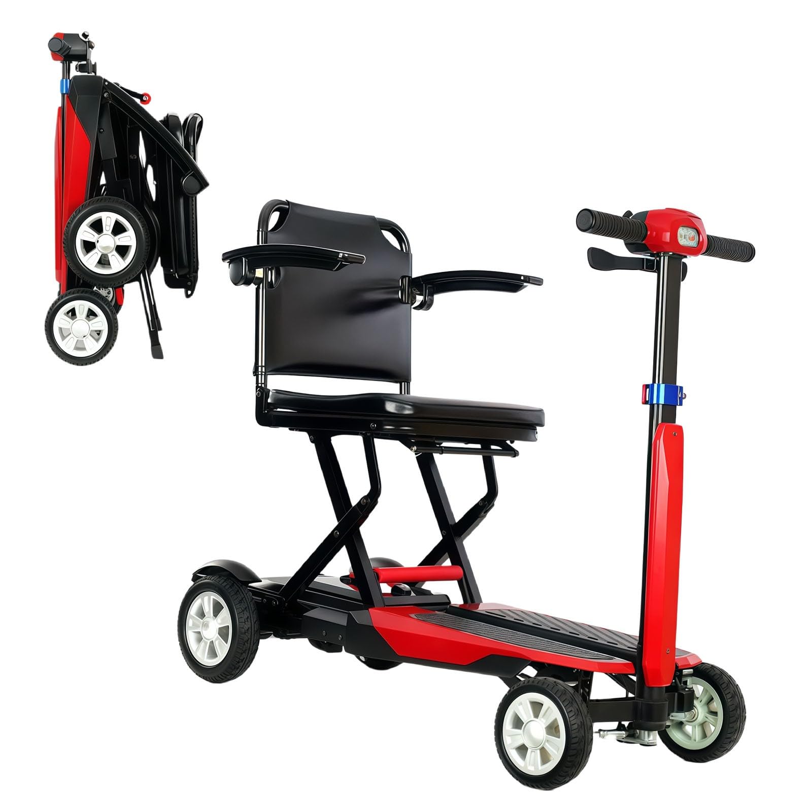 Scooter De Viaje, Scooter Ligero, Cuadro De Aleación De Aluminio, Autonomía De 20 Km, Silla De Ruedas Eléctrica De Cuatro Ruedas, con Faros LED.para Personas Mayores Y Discapacitadas.