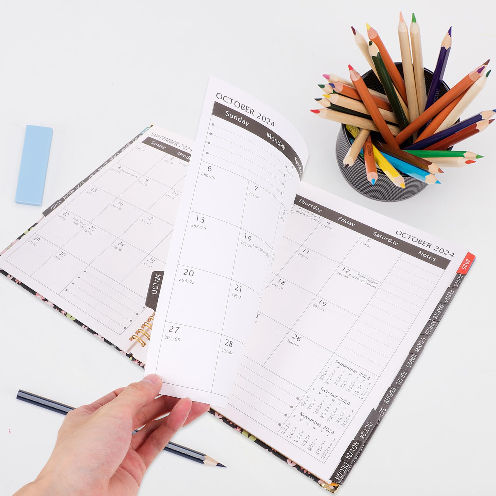 Gatuida Planner Portatile Notebook Calendario e Agenda Inglese Taccuino Spirale per Studio e Ufficio Agenda Scuola e Organizzatore Personale