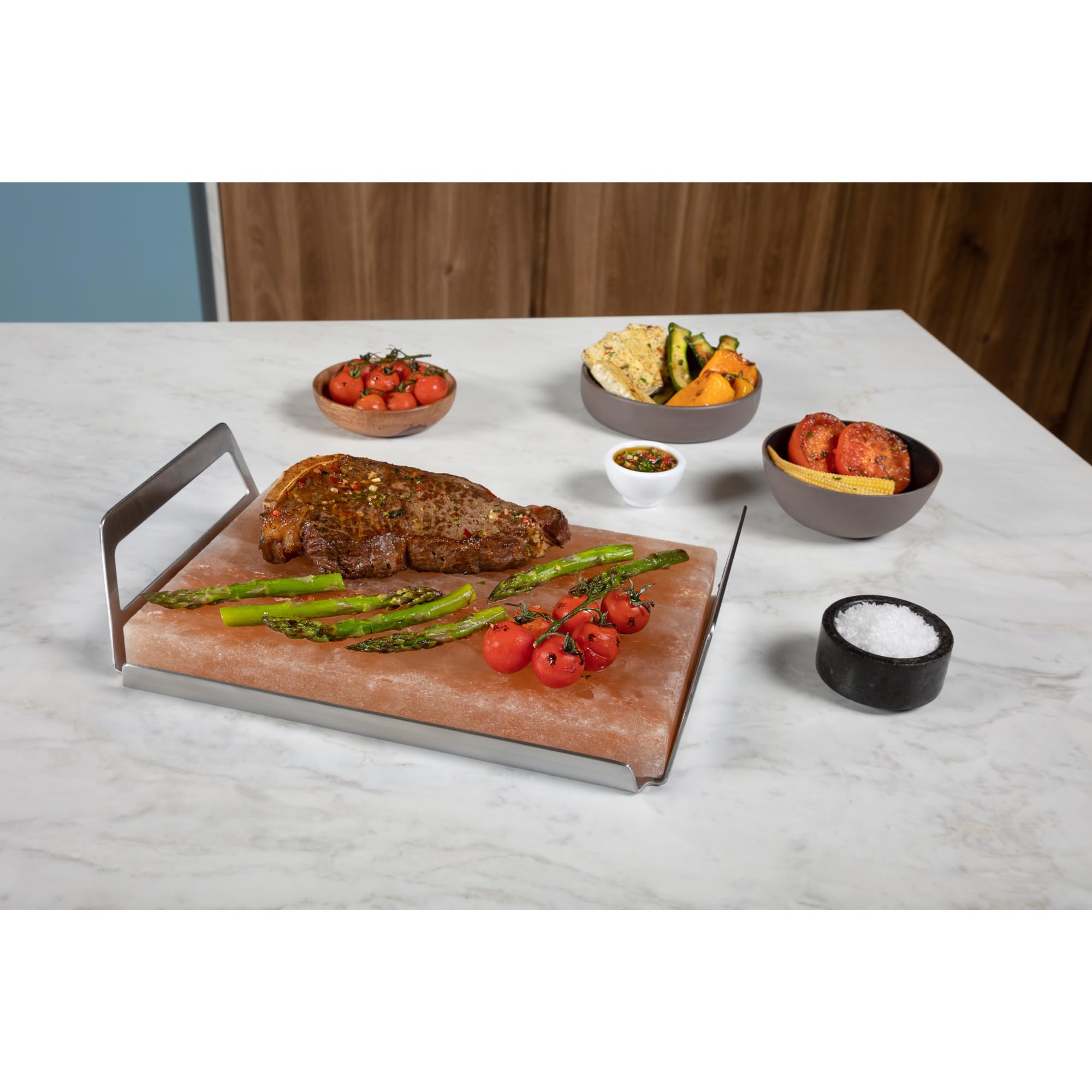 Electrolux E2SLT Pietra di Sale, Piastra in pietra da cottura in Sale rosa dell'Himalaya, Piastra da Cottura, 20x30x4 cm, 3 kg, Utilizzabile alla Griglia, al Forno, a Induzione o Come Piatto Freddo