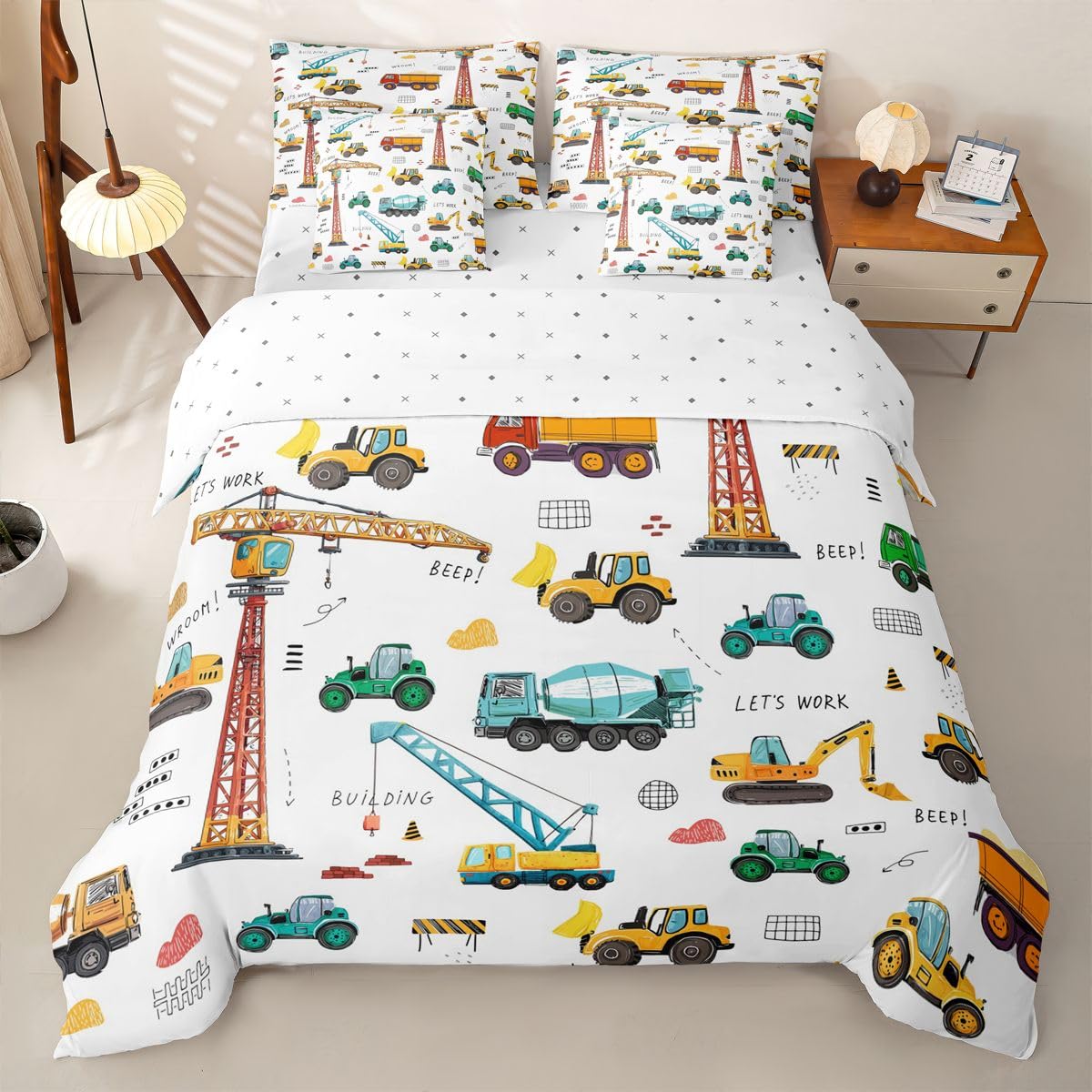 Homewish Cartoon Bagger Jungen Bettwäsche 135x200 7teilig