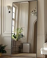 Antok 71x28 Inch Full Length Floor Mirror with Stand - Shatterproof Aluminum Frame, Hanging Mount for Bedroom Living Room, Black