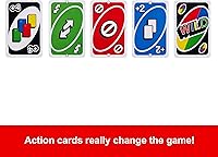 Vista 4 de Mattel Games UNO - Juego de cartas en lata de viaje y almacenamiento para niños, adultos y noches y fiestas familiares, baraja accesible