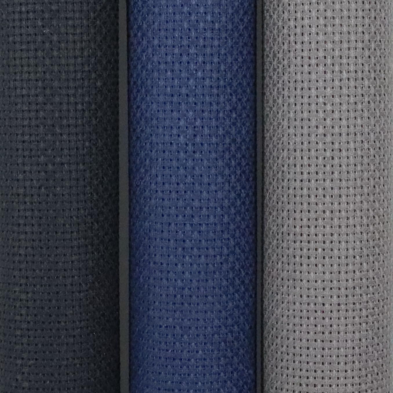 KCS 3 pc of 15" x 18"(38cmx45cm) Counted Cross Stitch Cotton Aida Cloth Needlework Rolled Fabric Box,16CT,Navy Blue+Dark Grey+Black