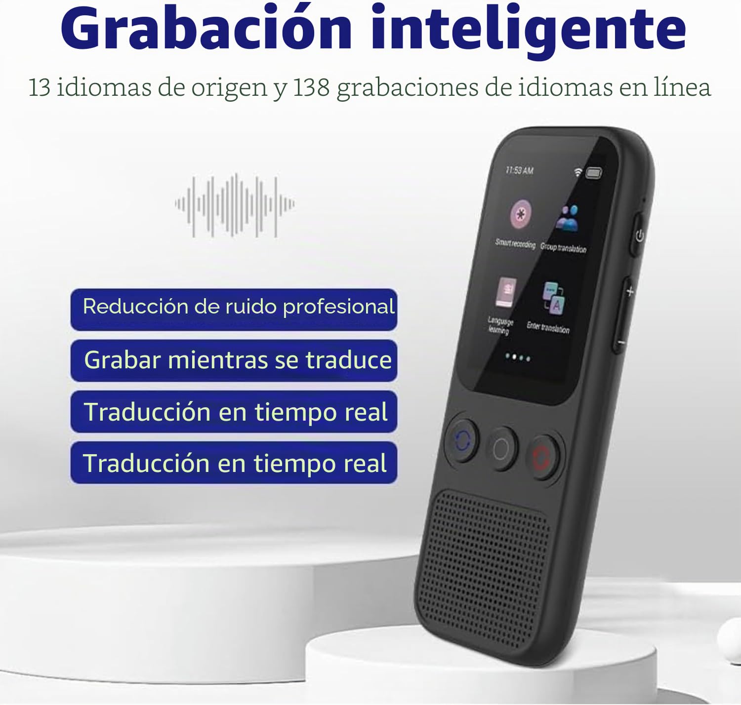 Arizona, Nuevo 2024, Traductor de Idiomas por Voz Instantáneo, Traductor Simultáneo, No Necesita Wi-Fi, Traducción Bidireccional Sin conexión en 14 Idiomas (español Offline) 138 en línea.