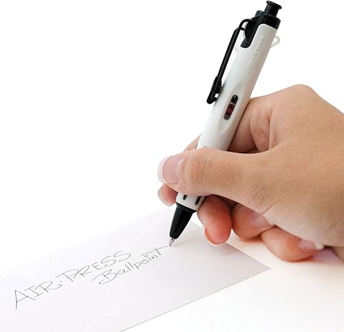 Miniatura 2 de Tombow AirPress - Bolígrafo de punta fina, tinta negra, recargable., Blanco