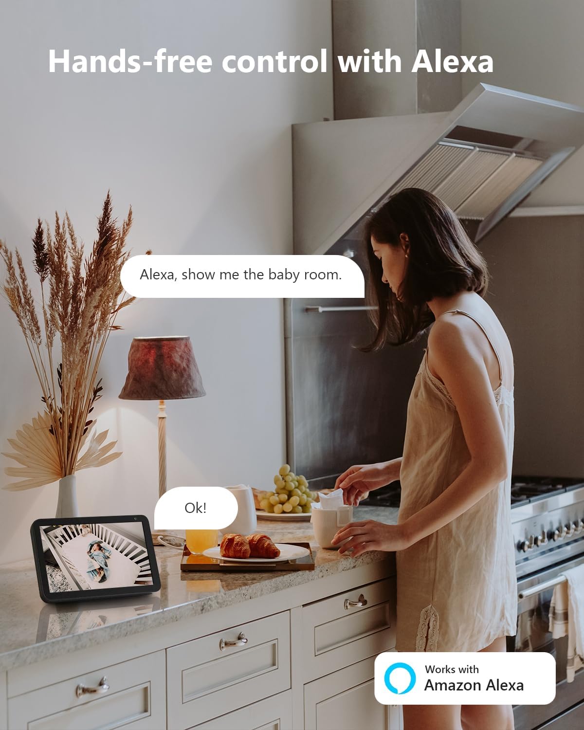Imou 2K (3MP) Inomhus WiFi Övervakningskamera 360 ° Ansluten Smartphone Med Mänsklig Detektering AI Smart Spårningssiren Alexa Kompatibel Tvåvägsljud För Baby/Husdjur (2 stycken) | Wykrywanie człowieka, 360°, syrenka, dwukierunkowy dźwięk, kompatybilny z