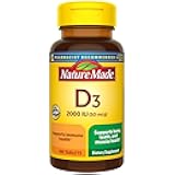 Nature Made Vitamin D3 2000 IU (50 mcg), Vitamin D Supplement for Bone, Teeth, Muscle and Immune Health Support, 100 Tablets, 100 Day Supply