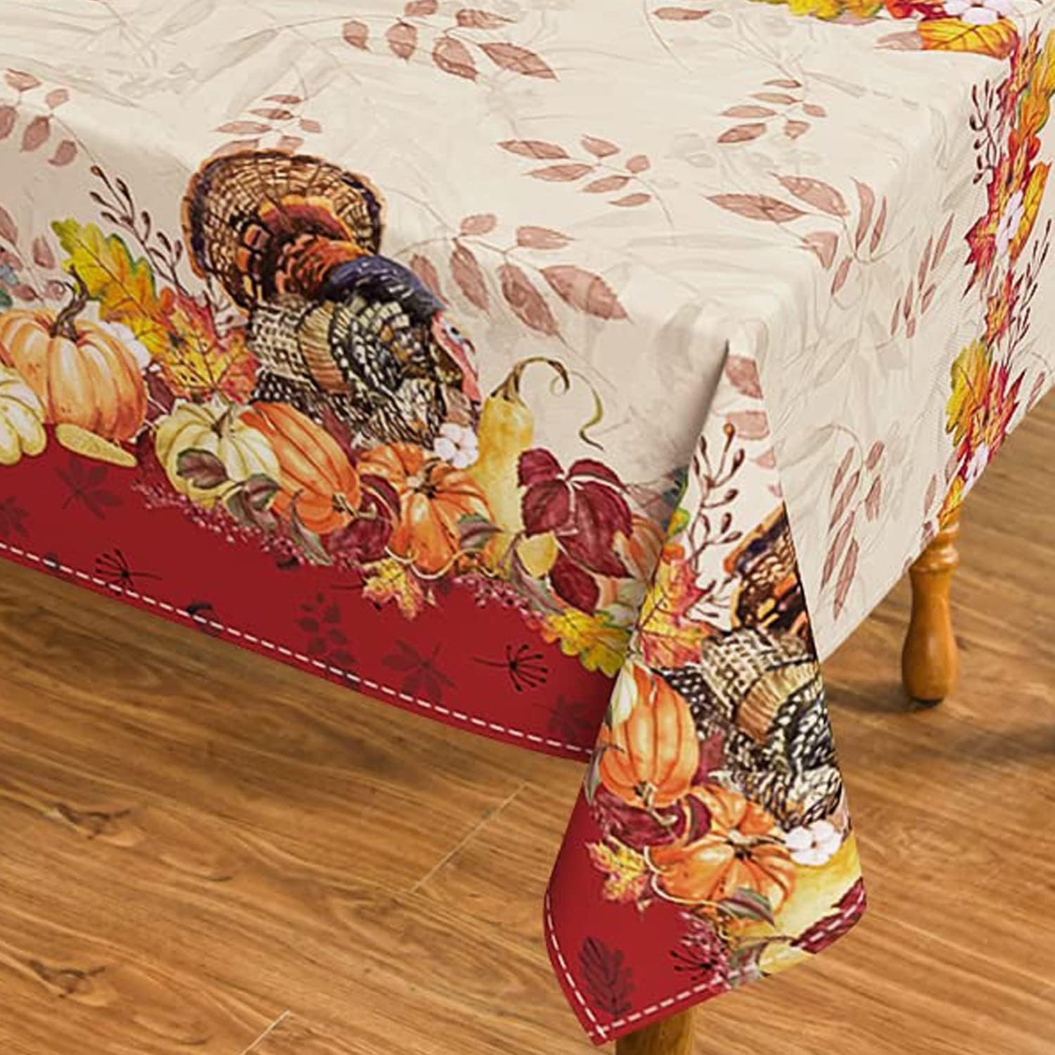 HoralDaily Thanksgiving Tablecloth 60x84 Inch, Turkey