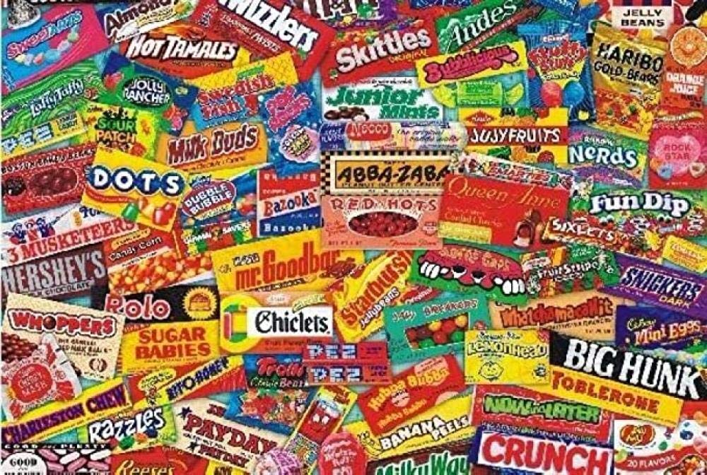 Dingyl Funny Puzzles For Adults, Games - Candy Packaging Collection -1000 Piece Jigsaw Puzzle