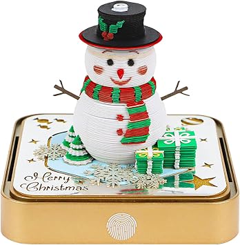 3D Memo Pad Time Piece Calendar 2026,3D Art Calendar 2026 Creative Paper Sculpture Christmas Snowman Rip Away Calendar Notes