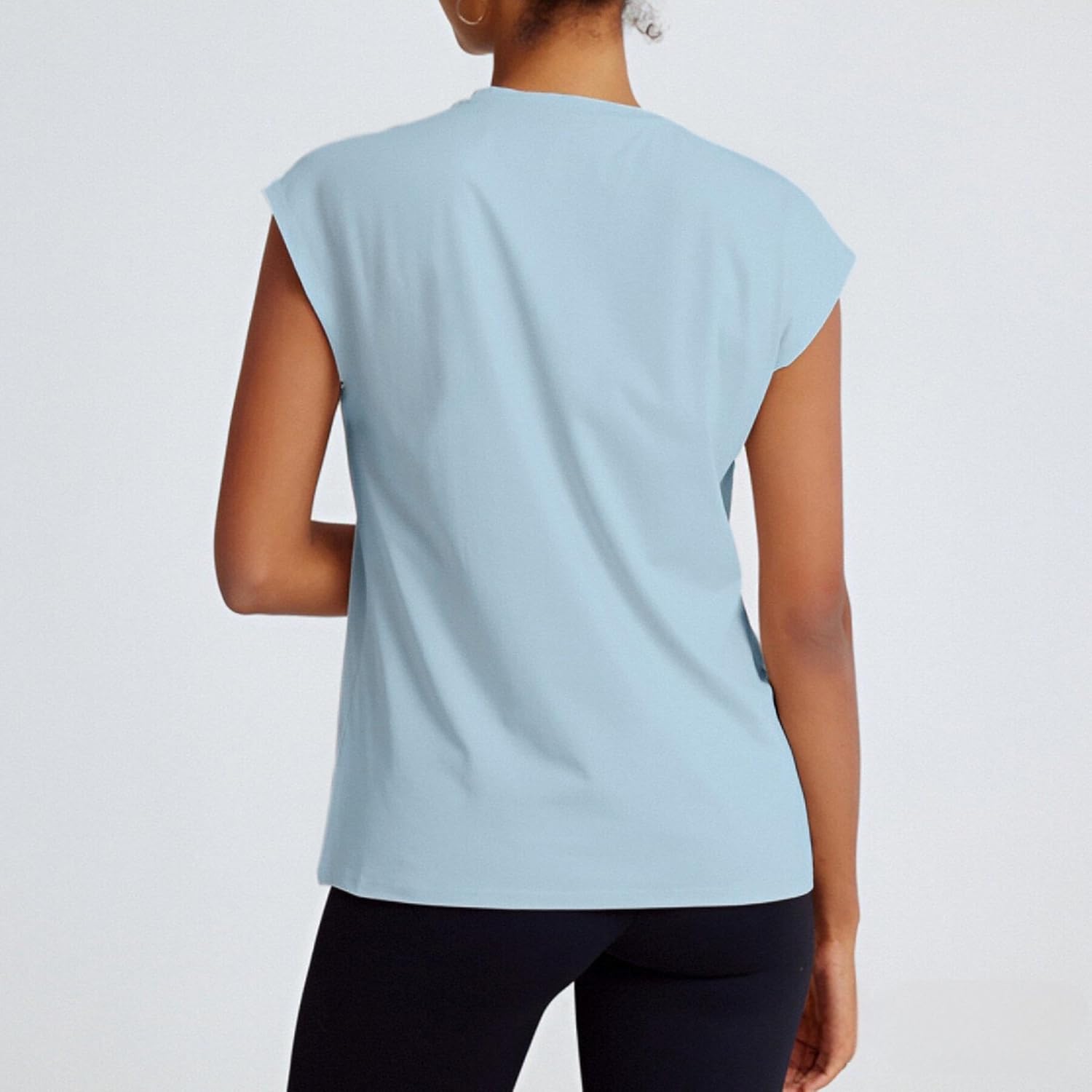 Women's Moisture Wicking Athletic Shirts - Tennis Pickleball Tops, Gym Workout Tee with Cap Sleeve, Quick Dry Exercise Shirt - Image 4