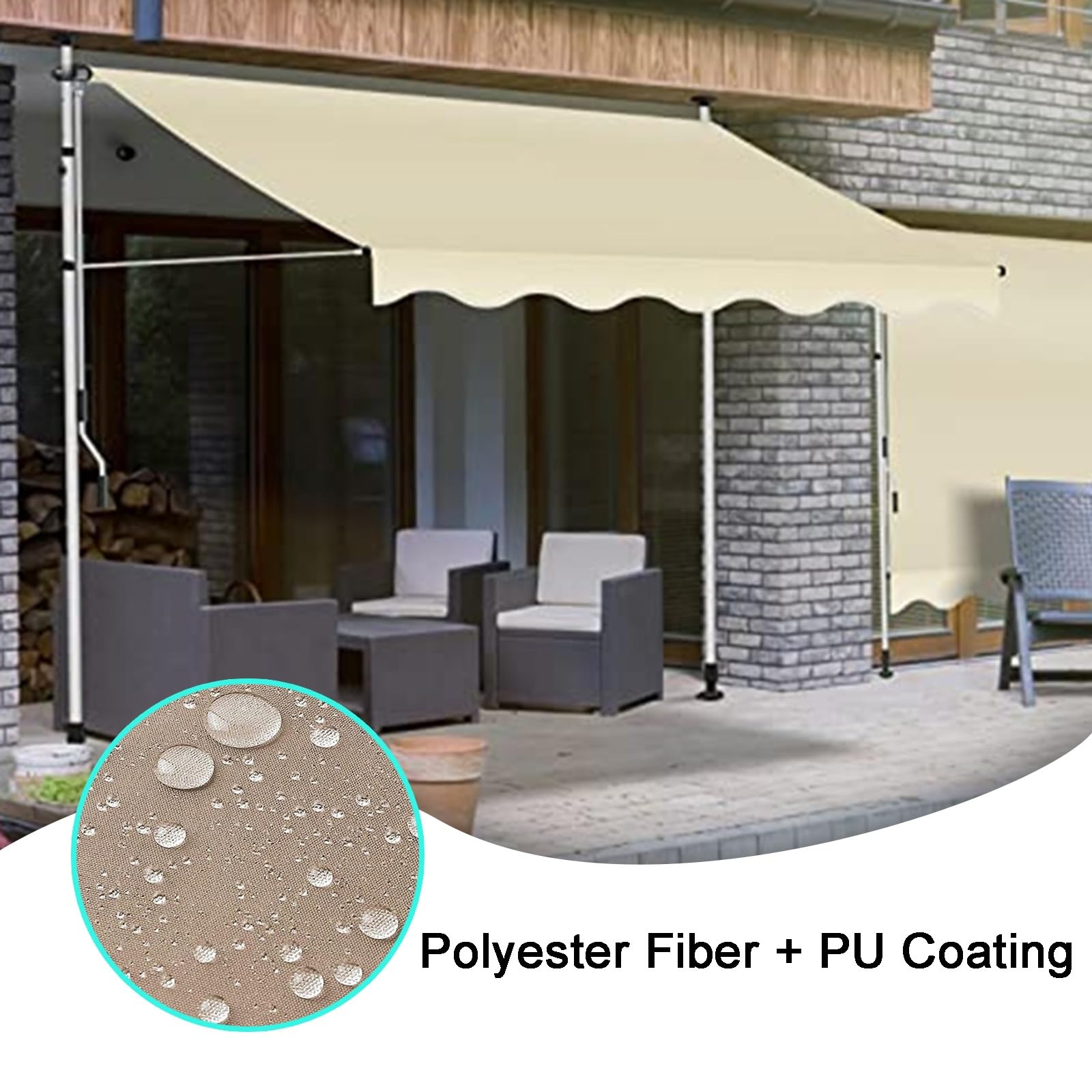 RetractablPatio ning Zamiennik bez tkaniny zacisk markery wodoodporny powlekany poliester szare paski 157 cali x 63 cali 400 x 160 cm łatwa instalacja