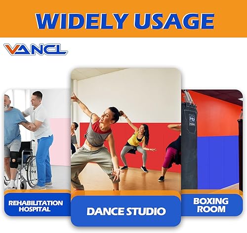 Miniatura 6 de Almohadillas de pared acolchadas para gimnasio, alfombrillas de pared de baloncesto, almohadillas de pared de espuma de 2 pulgadas de grosor,