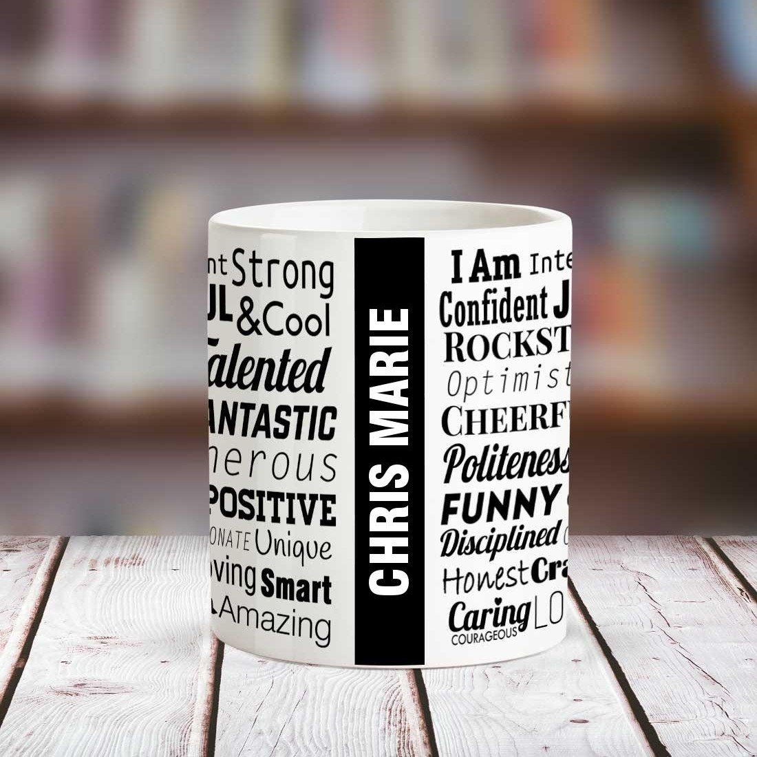 Huppme Chris Marie Good Personality White Ceramic Coffee Name Mug