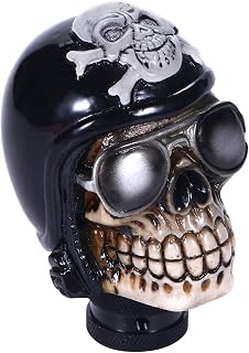Bashineng Skull Shift Knob Gear Stick Shifter Handle Shifting Lever Transmission Universal Fit Most Manual Automatic Cars Truck SUV Vehicle (Black)
