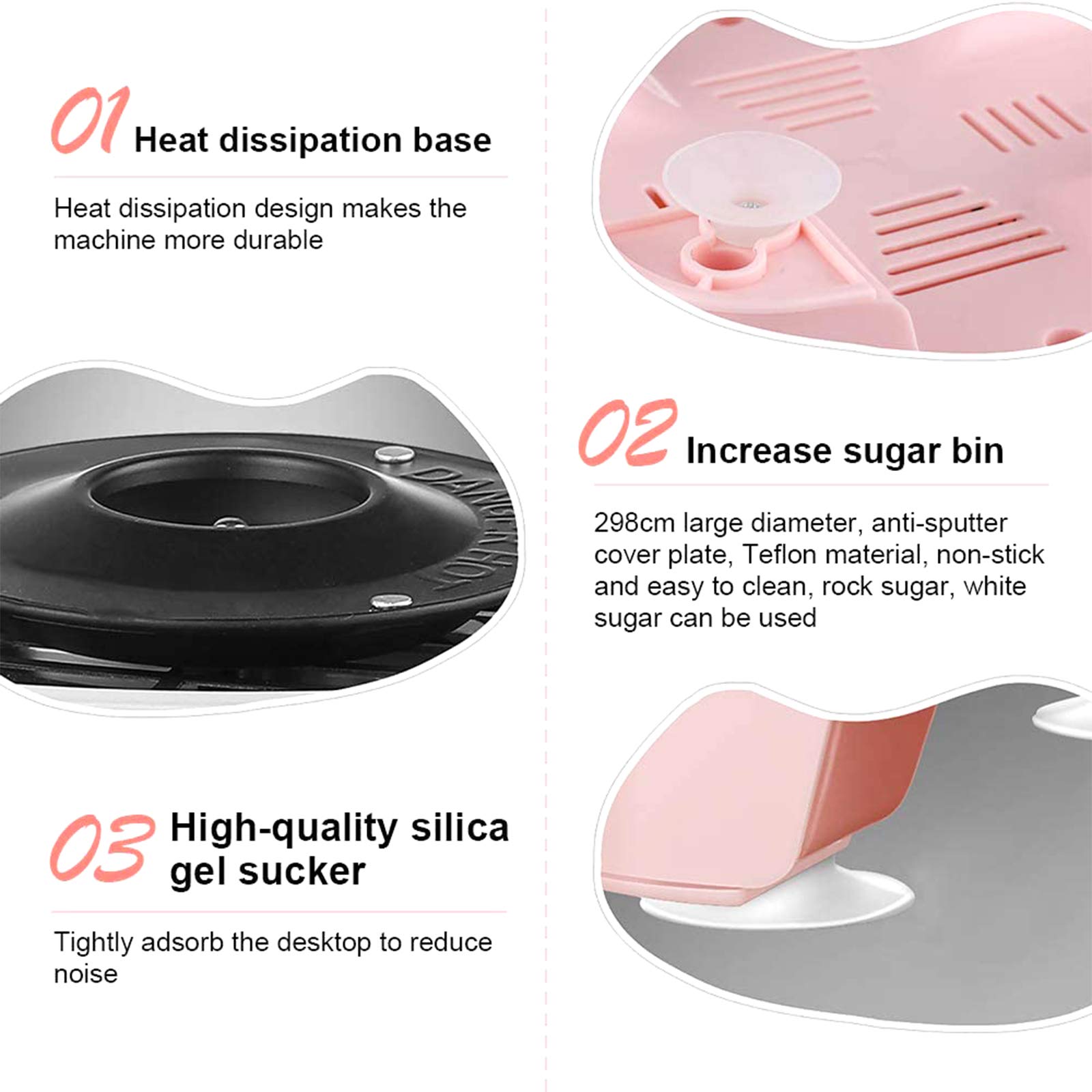 AIZYR Macchina per Zucchero Filato 220V con Un Pulsante Start, Macchina per Zucchero Filato Elettrica Macchina per Marshmallow Fai da Te per La Festa di Compleanno in Famiglia,Rosa,EU Plug