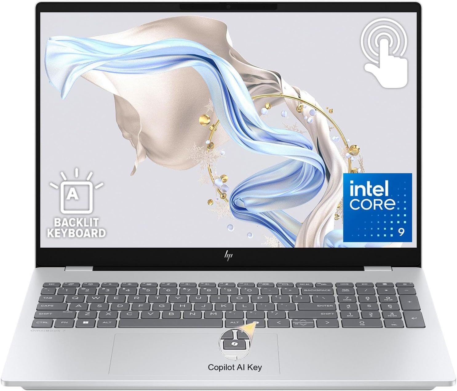 HP OmniBook 7 16" Laptop - Intel Core 9 270H - 16" 2K OLED 120Hz Touchscreen - 64GB DDR5Memory - 4TB SSD - Backlit Keyboard - Copilot AI Key - Privacy Shutter - WiFi 7 - Windows 11 Home