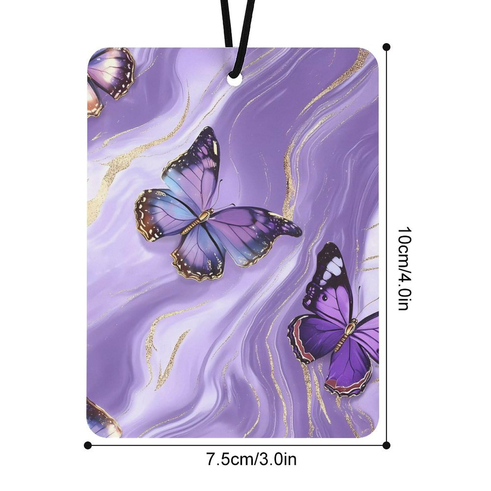 Purple Marble Butterfly Car Air Freshener Hanging Aromatherapy Tablets for Car Accessories Square