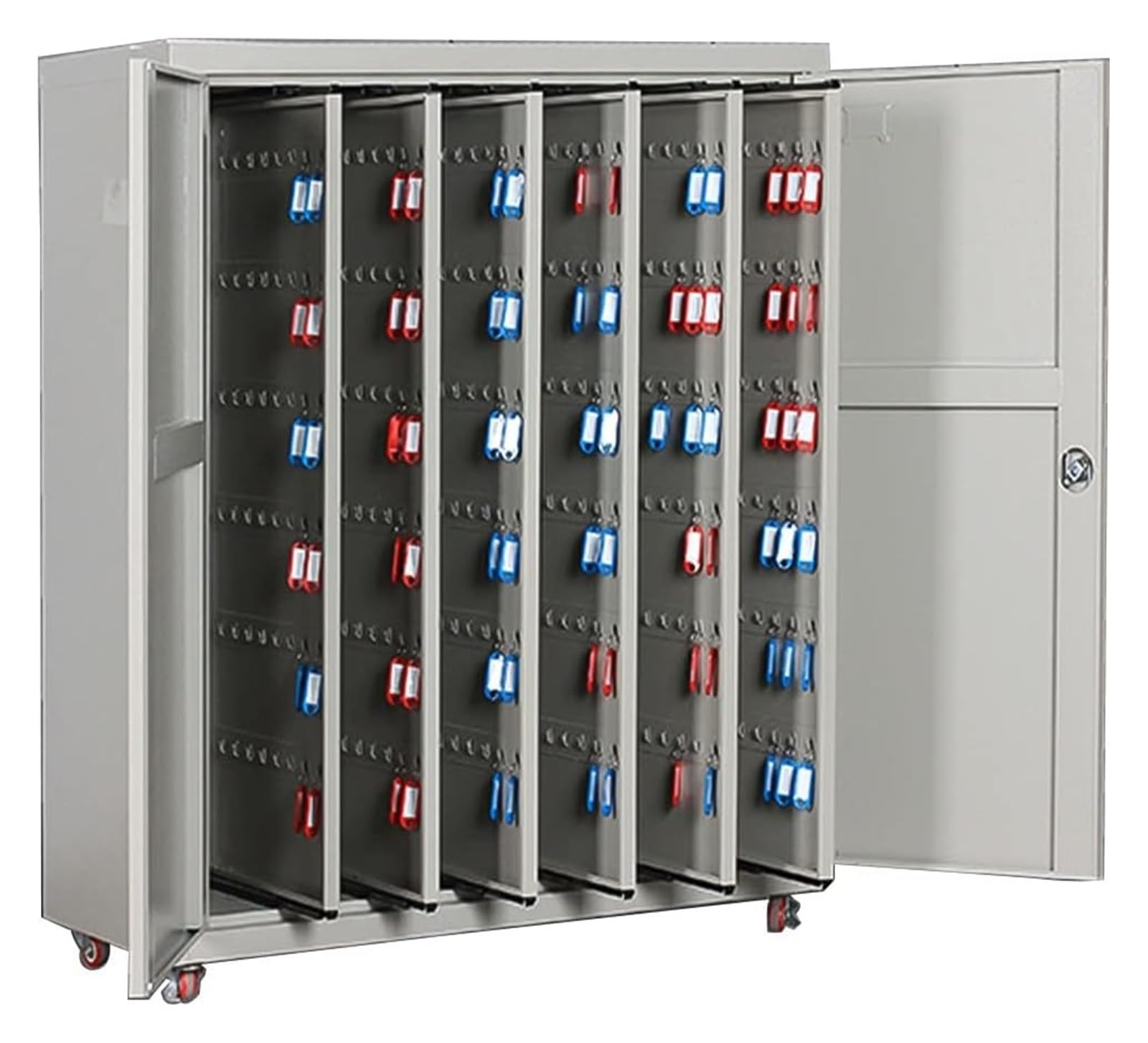Generisch Schlüsselschrank, Schlüsselsafe, Schlüsselschrankbox mit 700 Positionen, hohe Kapazität auf Rädern, abnehmbar, verstellbare Schlüsselschrank-Schließbox (600)