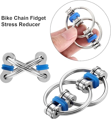 Miniatura 5 de 12 piezas de juguete para ansiedad con cadena para aliviar la presión, ideal para TDAH y TDA, alivio de la ansiedad, juguetes de cadena de bicicleta