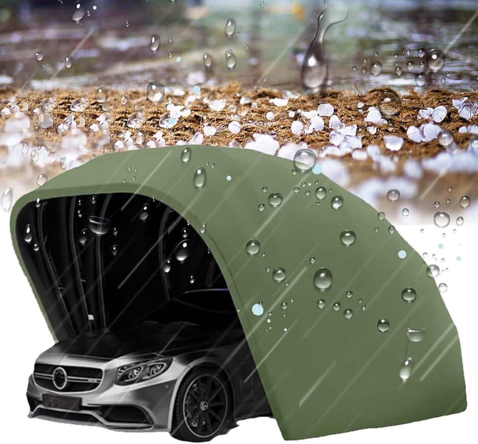 Foldable Telescopic Carport, Semi-Automatic Durable Car Awning, Extra Large Portable Garage, Waterproof UV Resistant Outdoor Shelter, 5.9x2.7x2.45M