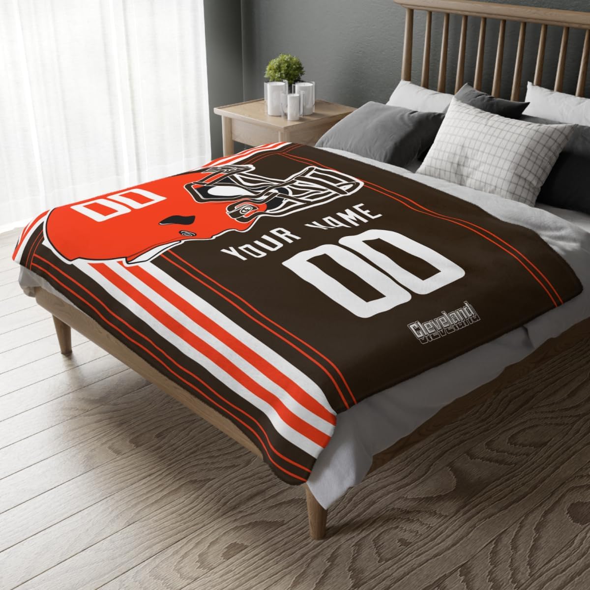 ANTKING Cleveland Blanket Gifts for Men Women Boy Throw Blanket Custom Name and Number - Image 3