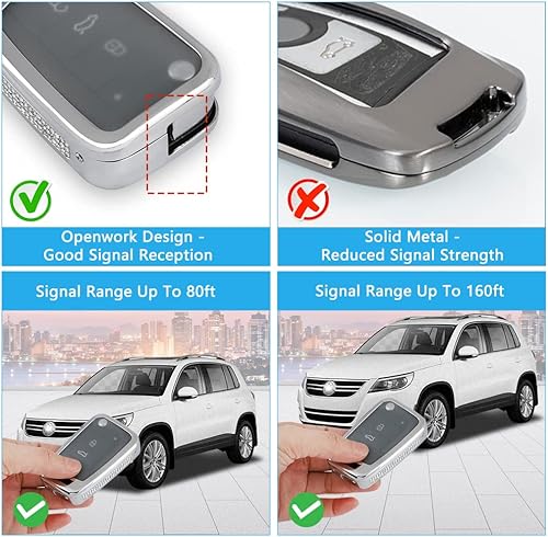 Miniatura 4 de 1797 Funda para llavero para VW Volkswagen Jetta Tiguan Golf Atlas GTI Bling Accesorios Car Remote Key Chain Case Shell Protector 4 Botón Aleación