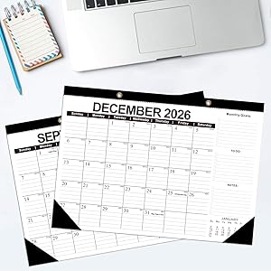 2026 Calendar Desk Calendars 2026-2027 Wall Calendar from January 2026 to June 2027,18 Months 17"12" Thick Paper for Office School Home