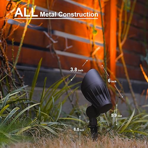 Miniatura 3 de GOODSMANN Luces de inundación de paisaje de bajo voltaje, 5 W, 8 unidades, focos para exteriores, 2700 K, bombillas LED reemplazables de color