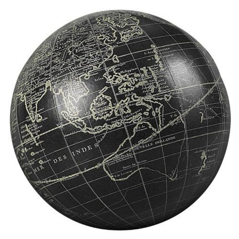 Globe terrestre Vaugondy noir 14 cm, cartographie historique chic