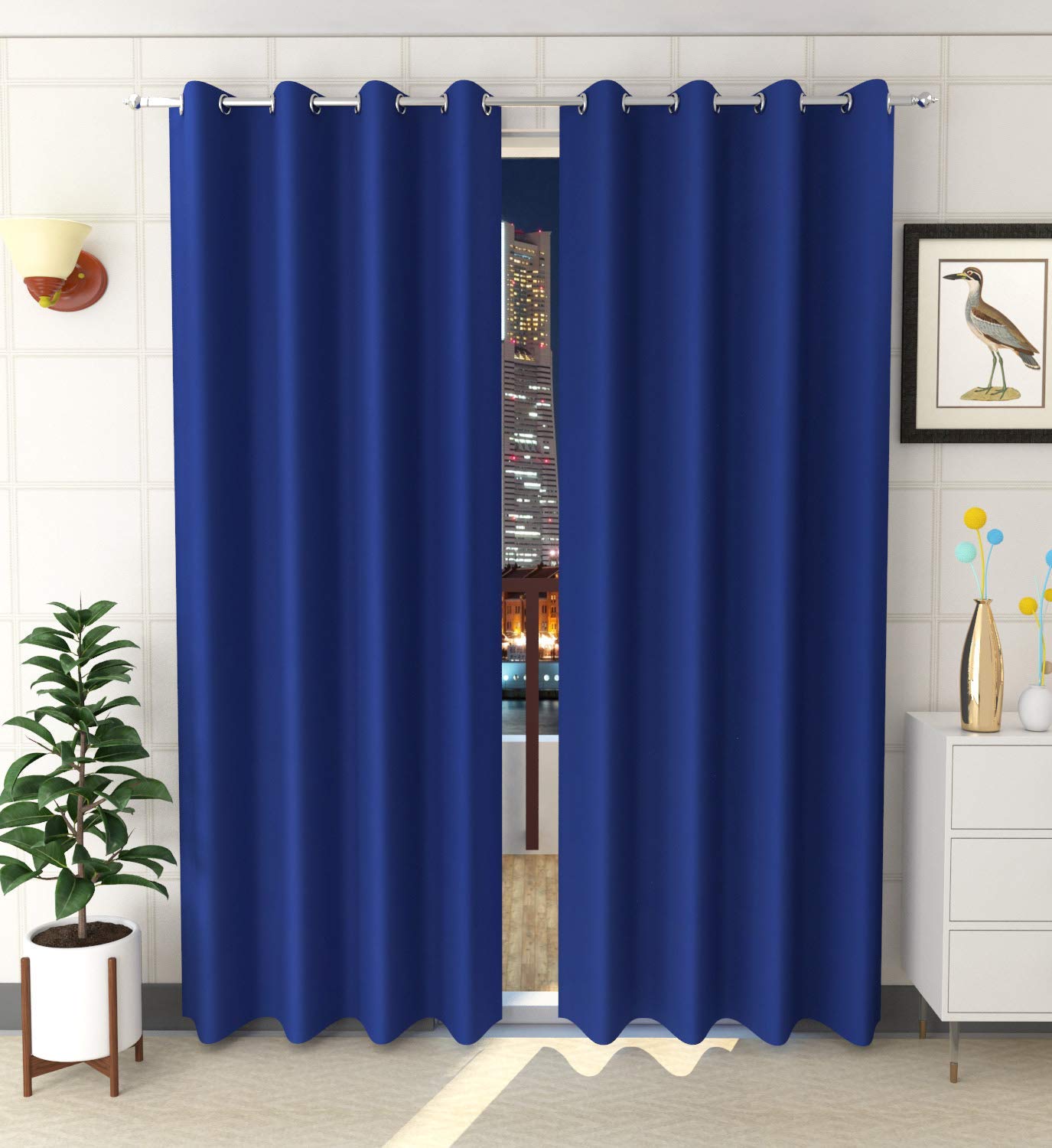 Vervique 100% Room Darkening Solid Blackout Window Curtain 5 feet Set of 1 for Bedroom and Living Room | 3 Layers Weaving Technology Thermal Insulated Heavy Polyester Curtain | Navy Blue Curtain (B0BS6NKGR8) Amazon Price History, Amazon Price Tracker