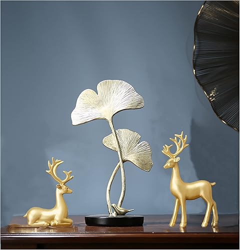 Miniatura 4 de FANTESTICRYAN Escultura de reno pequeño de resina, alce de reno de Navidad, 2 piezas, estatuas navideñas para decoración del hogar, sala de estar,