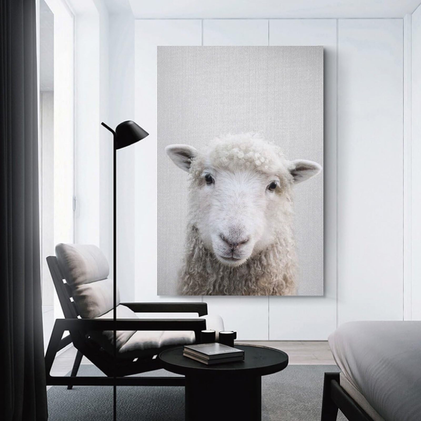 Junmoney Sheep Colorful Canvas Art Print 20x30inch(50x75cm), for Bedroom Decor, Cosy Corners Or Studios, An Easy Wall Refresh for Bedrooms