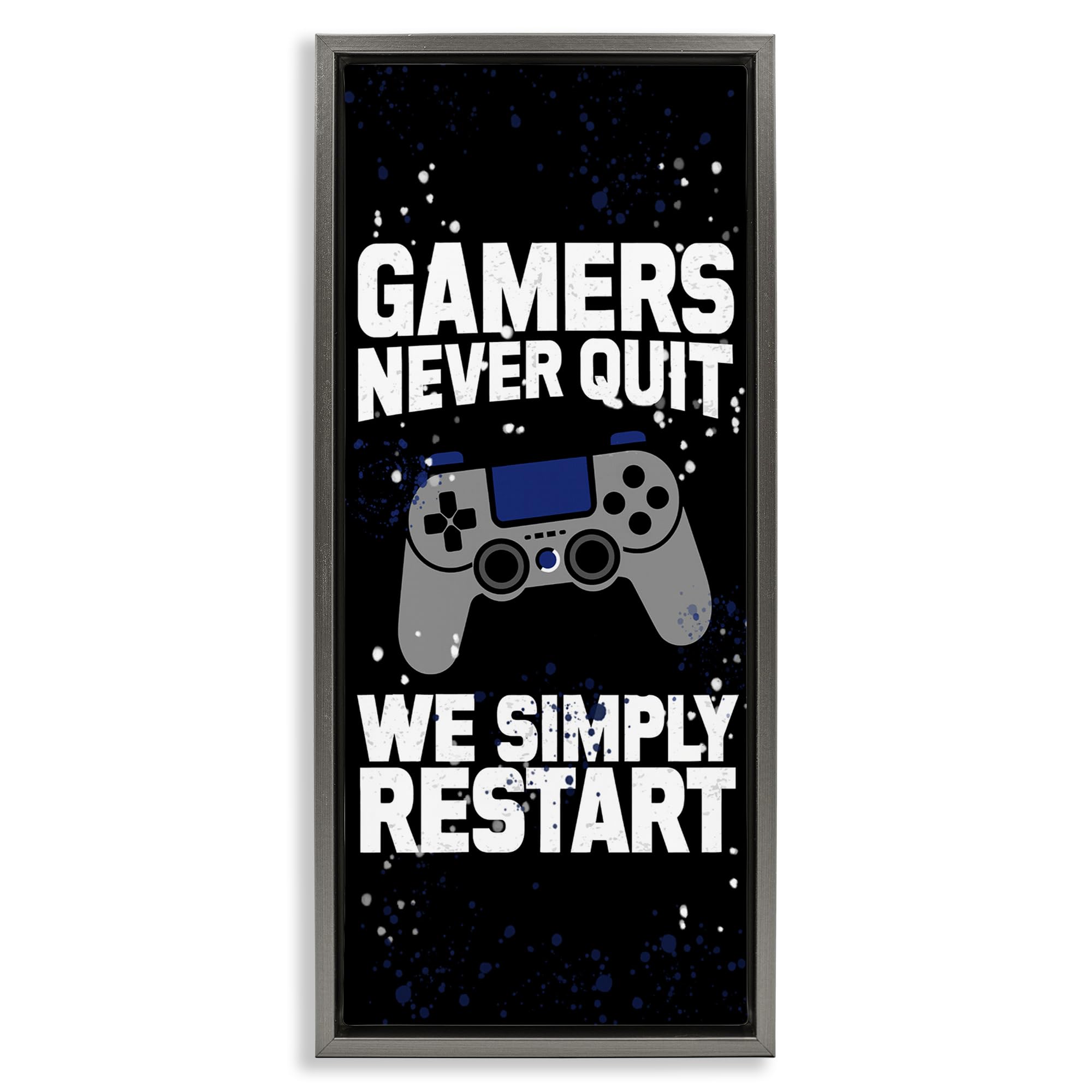 'Never Quit Simply Restart'| Floating Frame Canvas Art