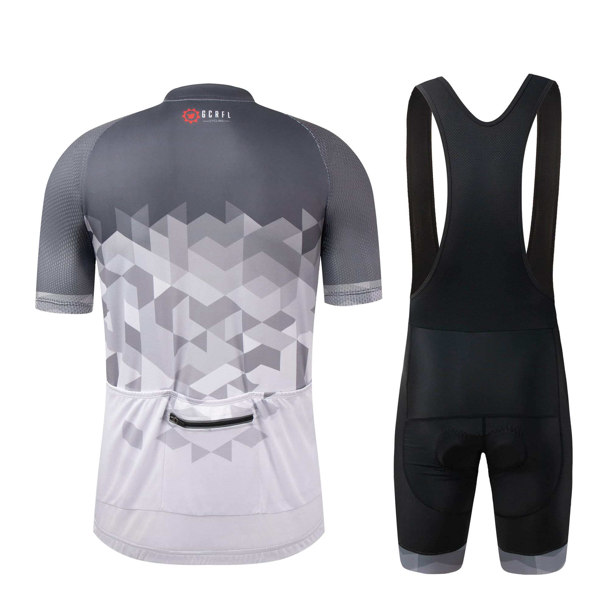 GCRFL Herren Radtrikot Sets Rennrad Shorts Ärmel Trikot + Trägerhose mit 4D Gepolstert, Fahrradbekleidung Set für Herren