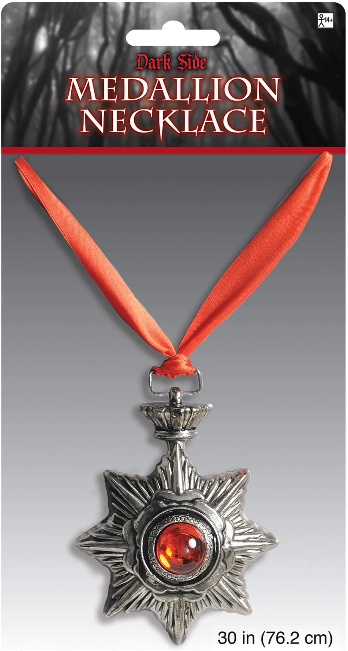 Vampire Necklace Medallion - 30" (1 Count) - Multicolor & Eye-catching Design - Perfect Accessory To Elevate Your Spooky Costume, One-Size Fits All