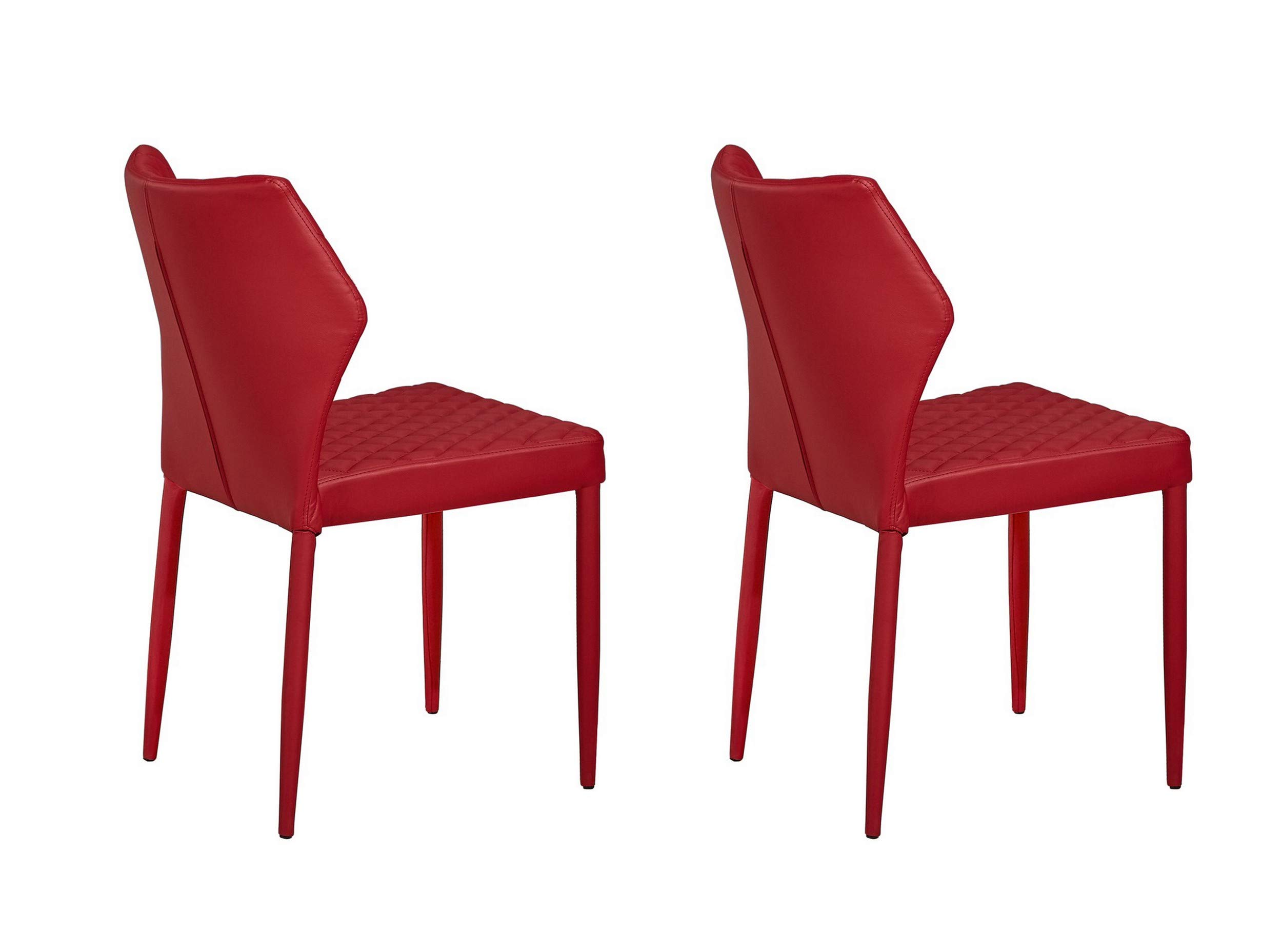 Homemania Ensemble de 2 chaises Ara de Couleur Rouge, en métal et Tissu – Meuble d'ameublement Design Maison – pour Bureau, Salon, Salle à Manger, Cuisine, Chambre à Coucher
