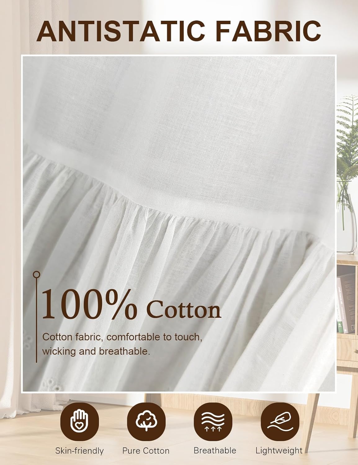 100% Cotton Half Slip Dress for Women Under Dresses Underskirt with Lace Hem Non Cling Antistatic - Image 6