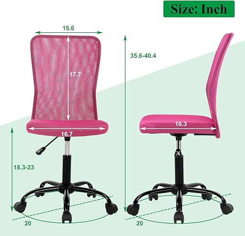Miniatura 2 de Silla de oficina ergonómica de malla, moderna silla giratoria con respaldo medio, silla giratoria sin brazos, silla de oficina en casa, silla de