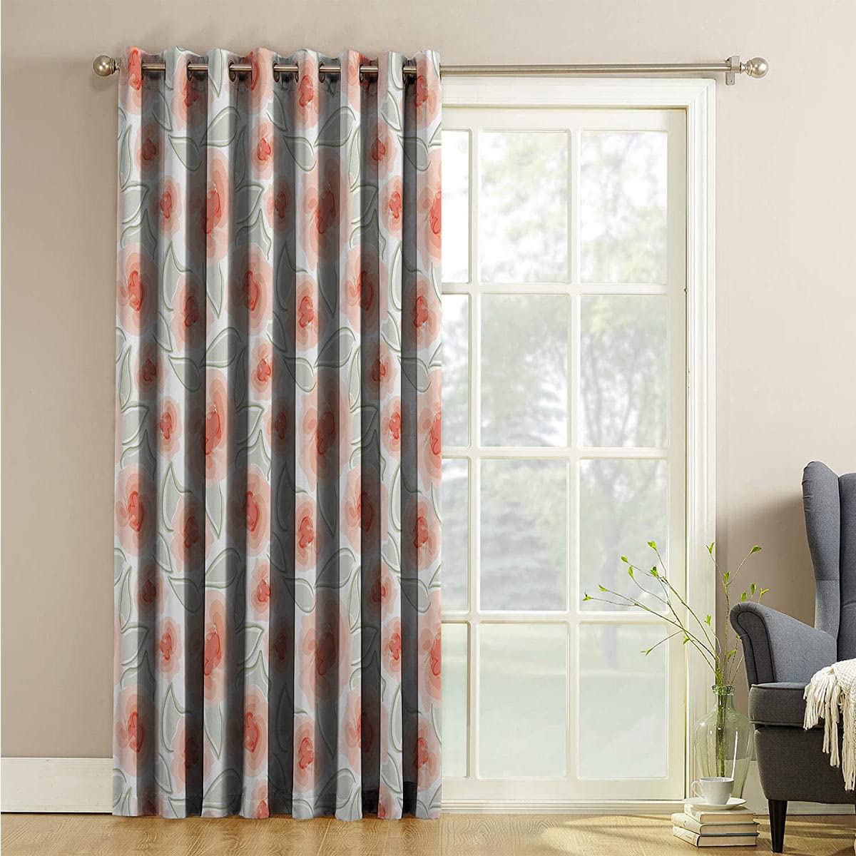 TOAVA DECO - Cortinas Opacas De Color Coral, 2 Paneles Para Recámara, Cortinas De Coral De 84 Pulgadas De Largo, Aislamiento Térmico, Oscurecimiento De La Habitación, Ojales, 52 X 84 Pulgadas, 1