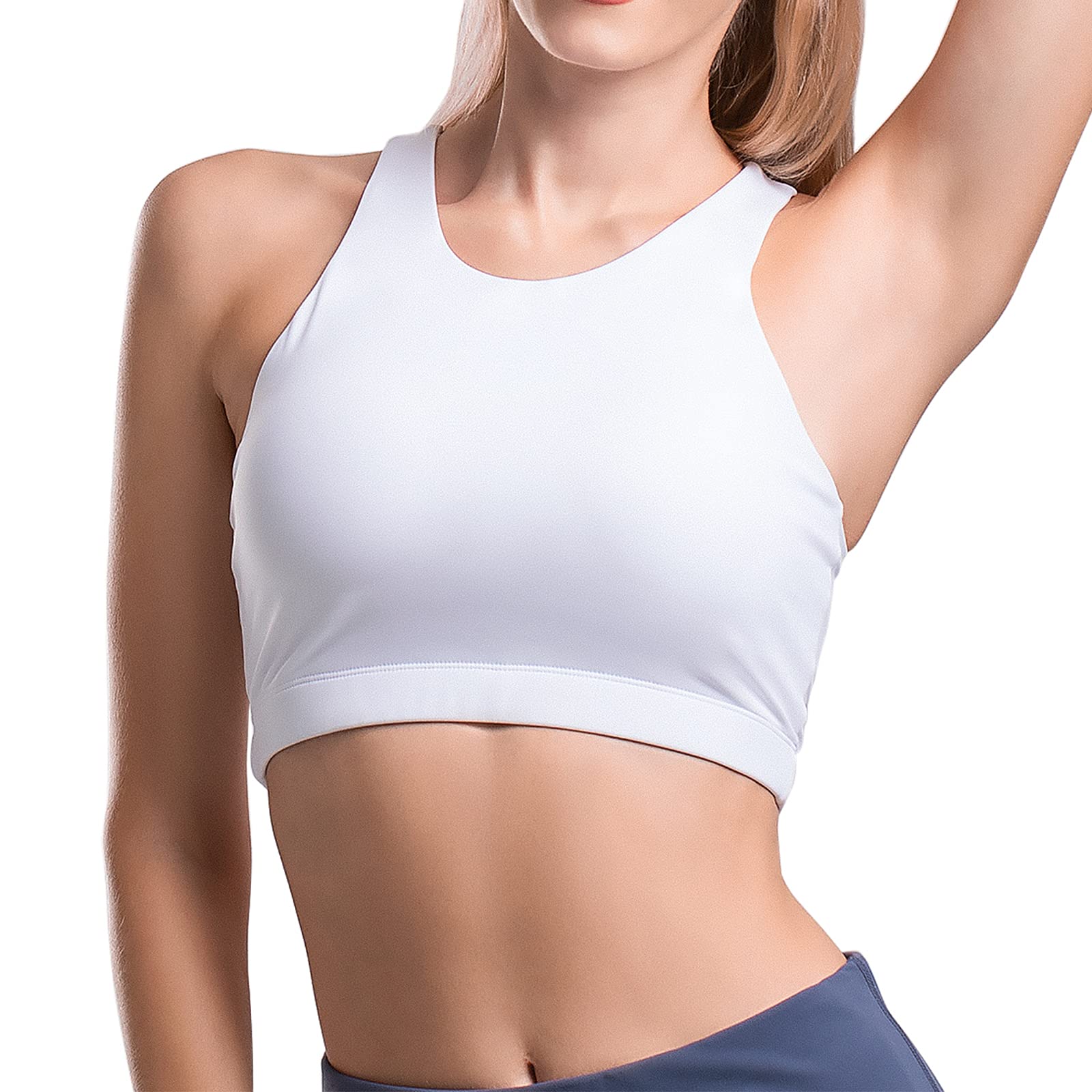 Racerback Sports Bras For Women High Support High Neck Tank