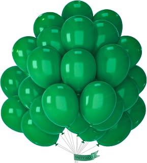 PartyWoo Dark Green Balloons 101pcs Emerald Hunter Forest Green Color