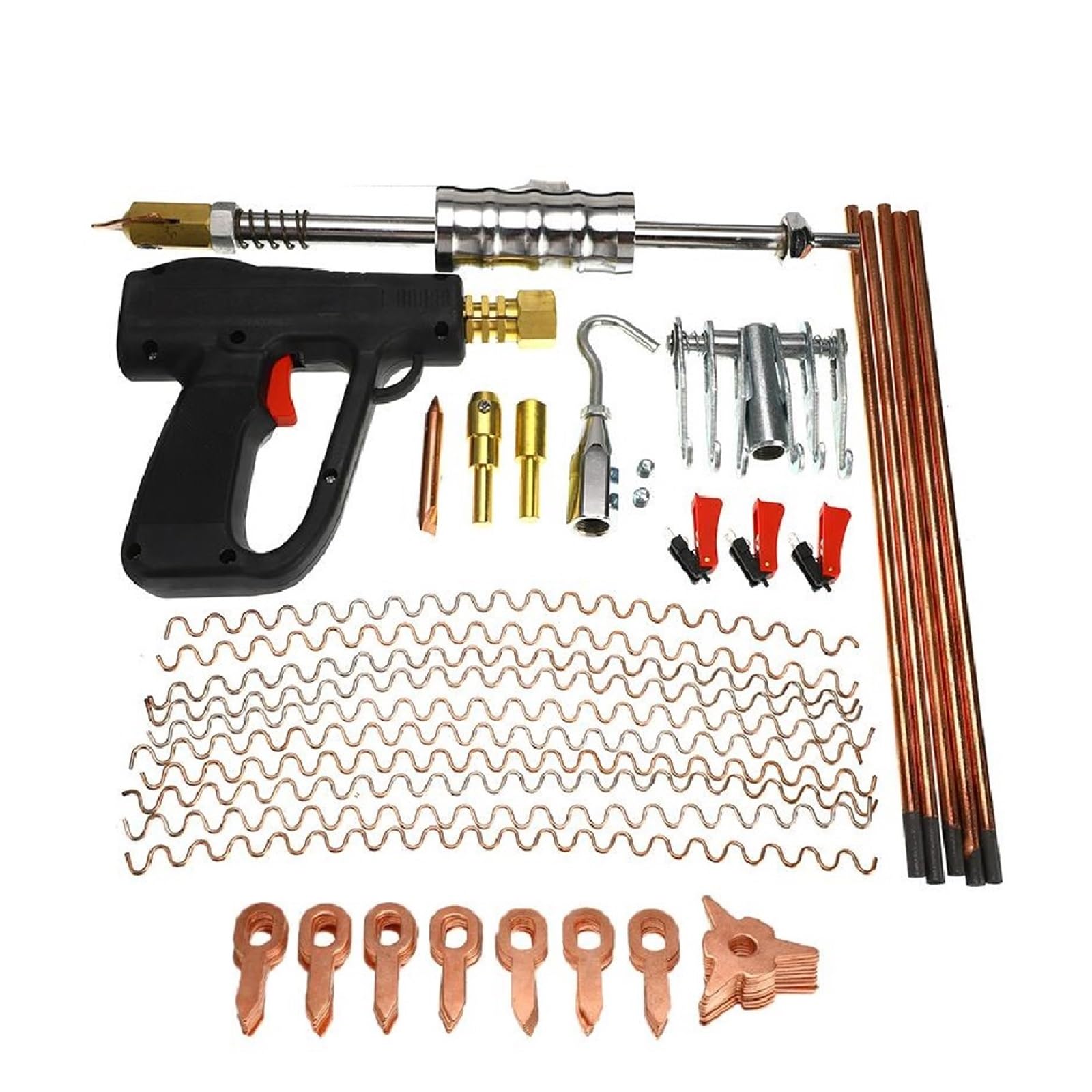 SHIOUCY Lot De 86 Outils De Débosselage Voiture - Kit Réparation Bosses Avec Extracteur Et Soudure - Professionnel