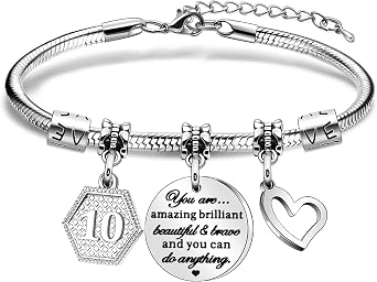 Birthday Gifts for Women & Girls - Charm Bracelet for 10th to 21st Birthdays - Perfect for Daughter, Niece, Sister, Friend & Teen Girls