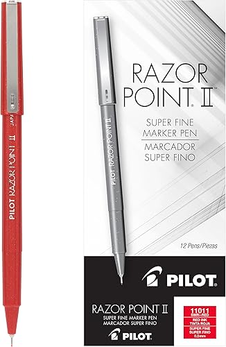 Pilot pluma de punta permeable ultrafina, 12 unidades, Rojo