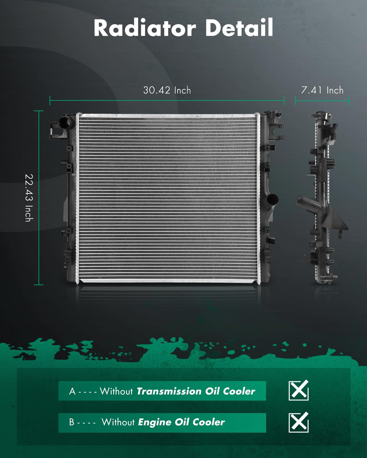 scitoo nueva 2957 aluminio 1 fila Radiador se adapta para Jeep Wrangler V6 clásica (3,8 L)