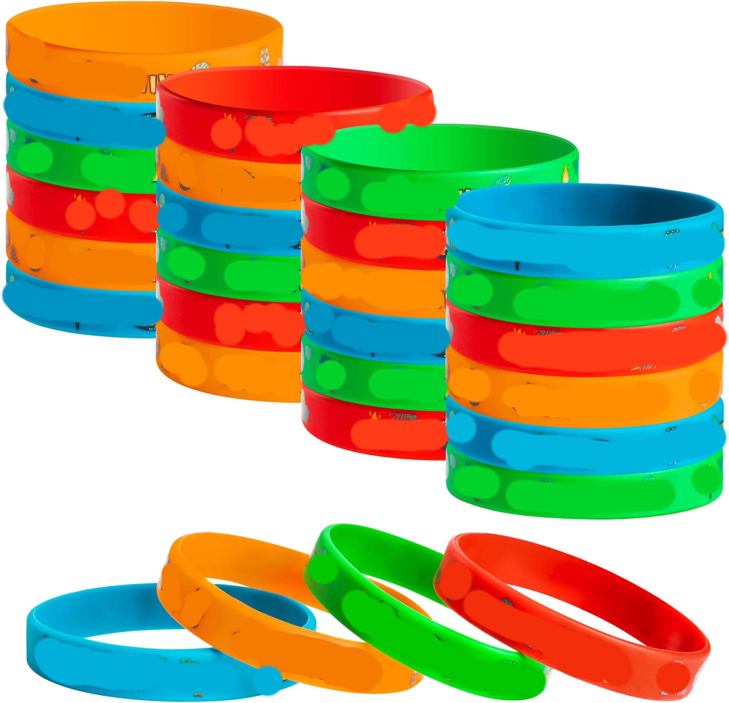 24Pcs Party Favor Bracelets Rubber Wristbands Bracelet Birthday Gift Party Supplies Favors Decorations for Kids Teens Adult Celebration